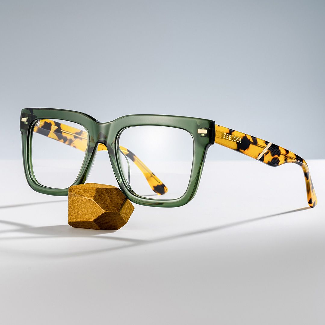 Thick Green Frame Glasses For Men0