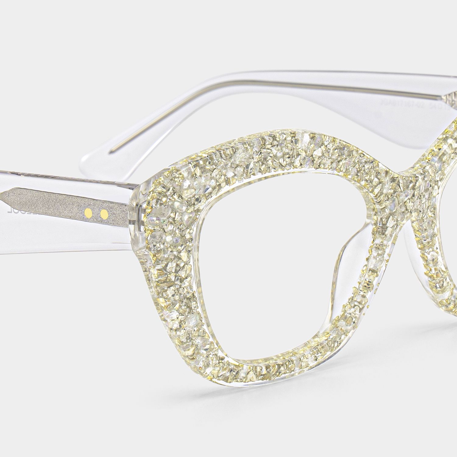 Giselle Cat-eye Clear Rhinestone Glasses Frames | ZEELOOL
