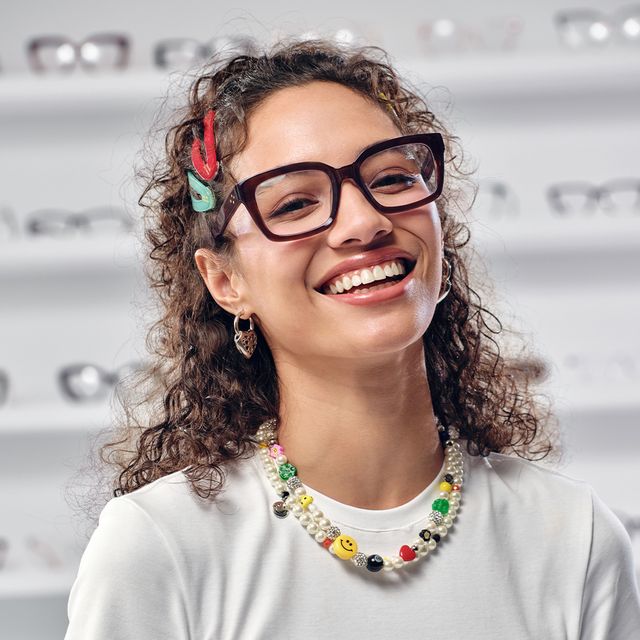 Marley Dark Brown Rectangle Glasses hover