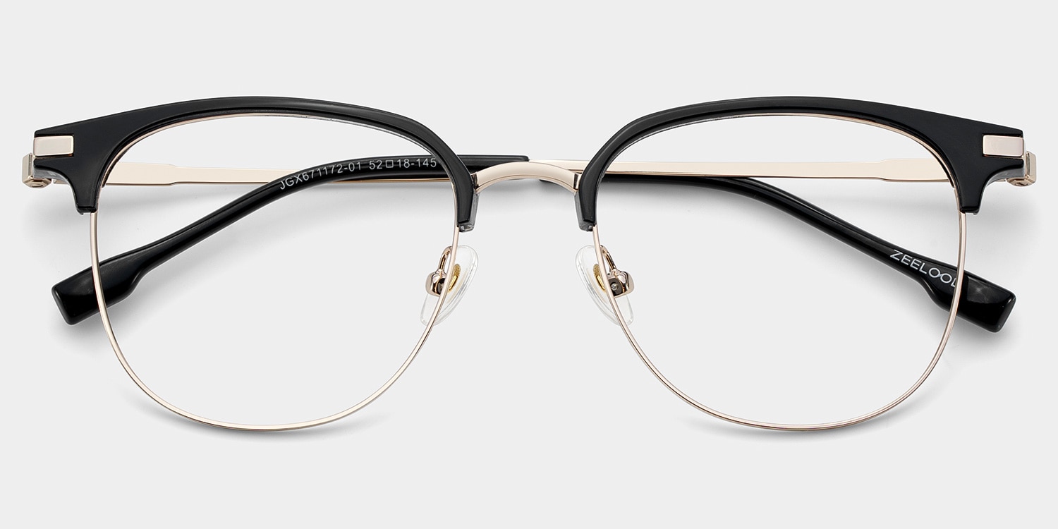 Naranjo Browline Black Glasses2