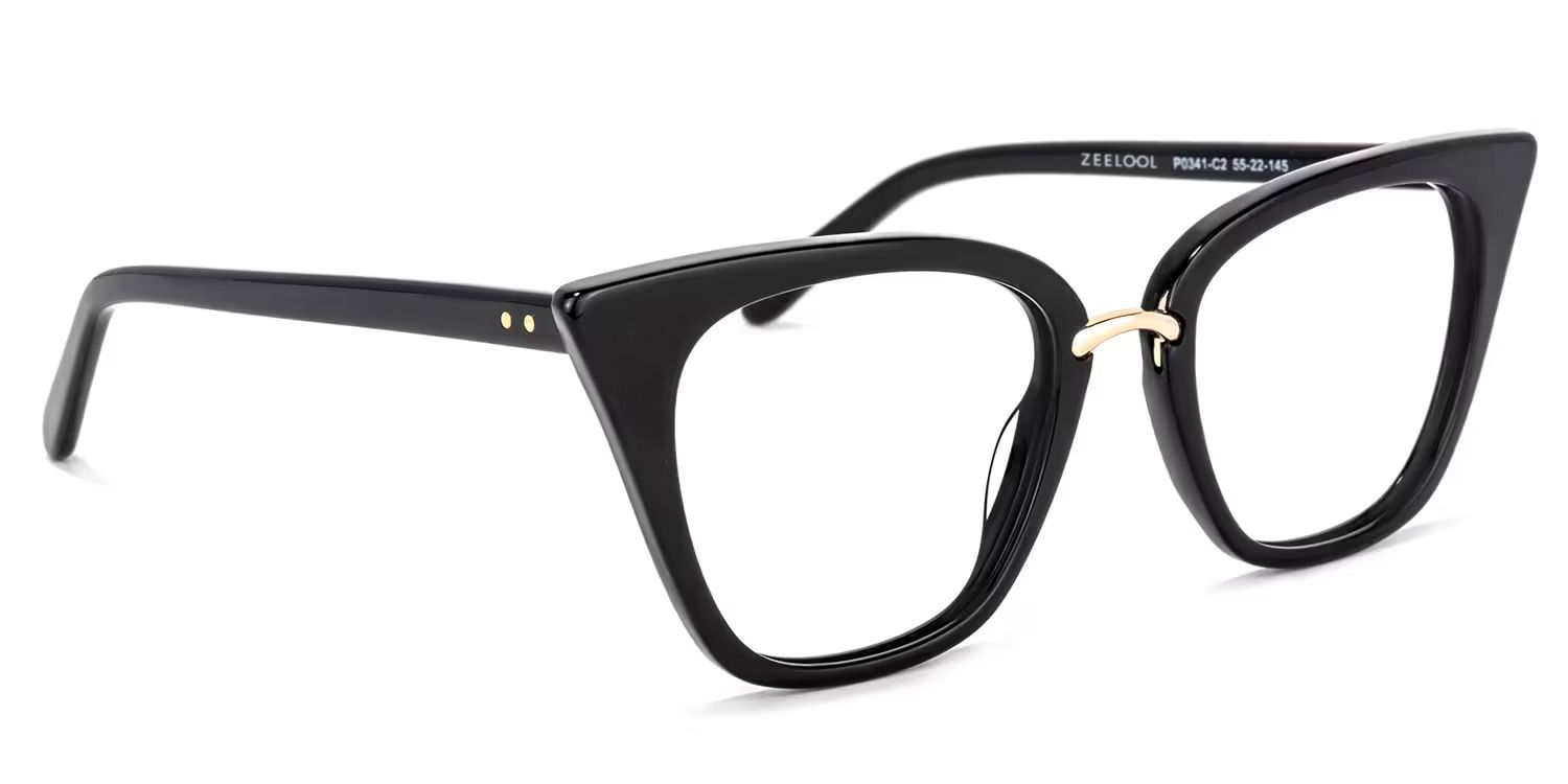 Tallulah Cat Eye Black Eyeglasses and Acetate Frame2