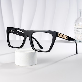Rascoe Rectangle Black Glasses0