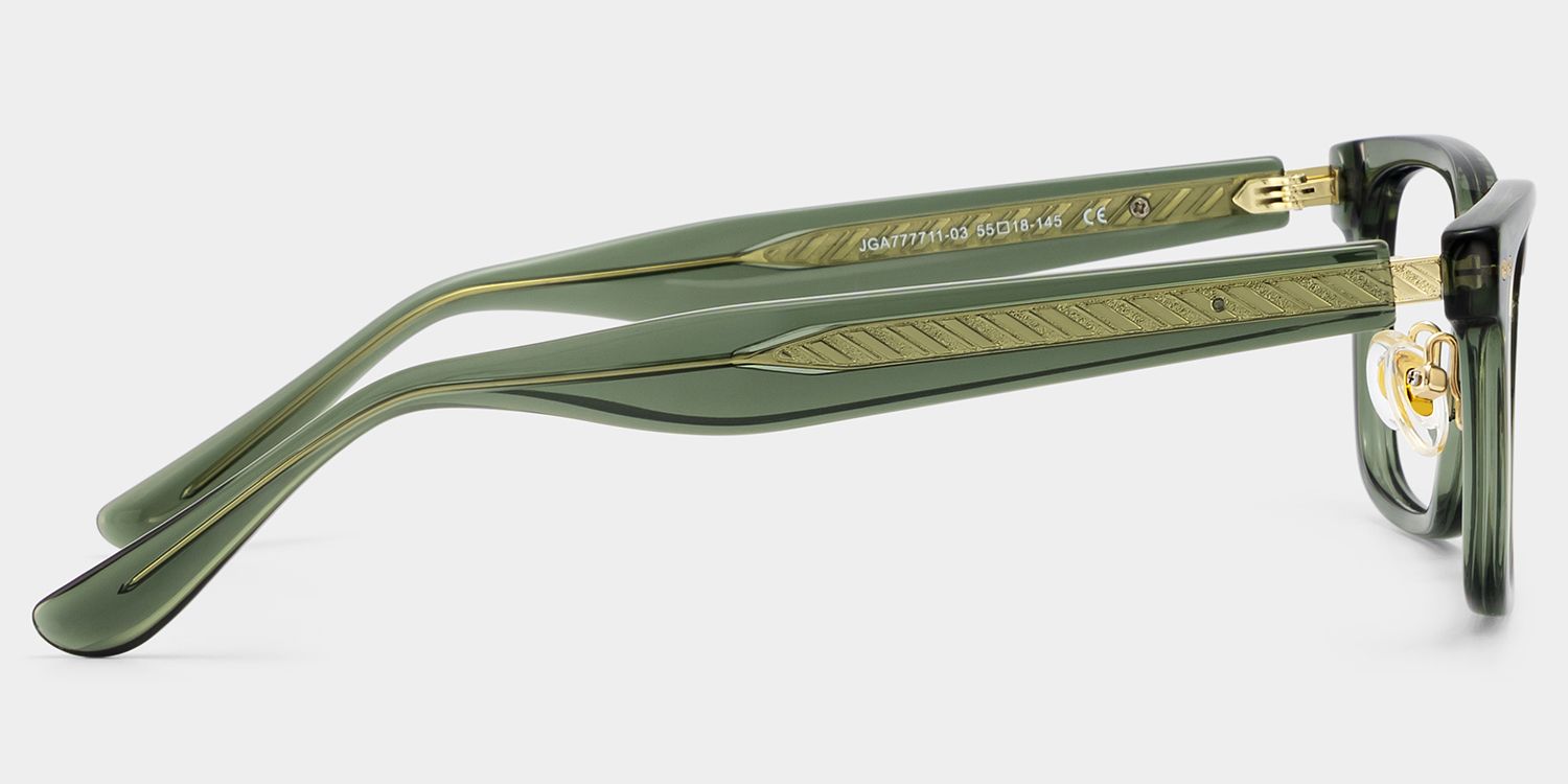Buzz Green Rectangle Frame Glasses for Men | ZEELOOL4