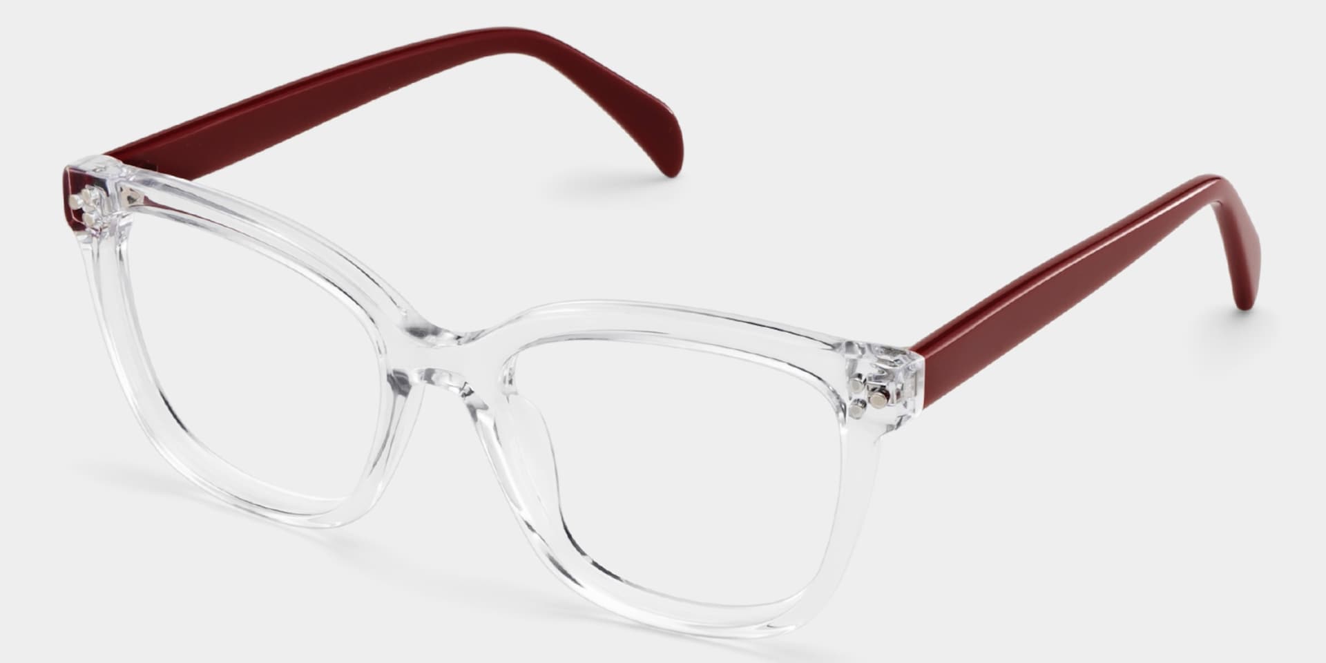Scarlett Crystal Red Frame Glasses with Square Frame Online | ZEELOOL3
