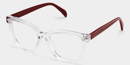 Scarlett Square Crystal Red Glasses3