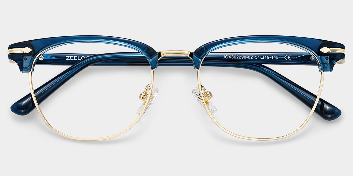 Capri Blue Browline Eyeglass Frames for Men | ZEELOOL1