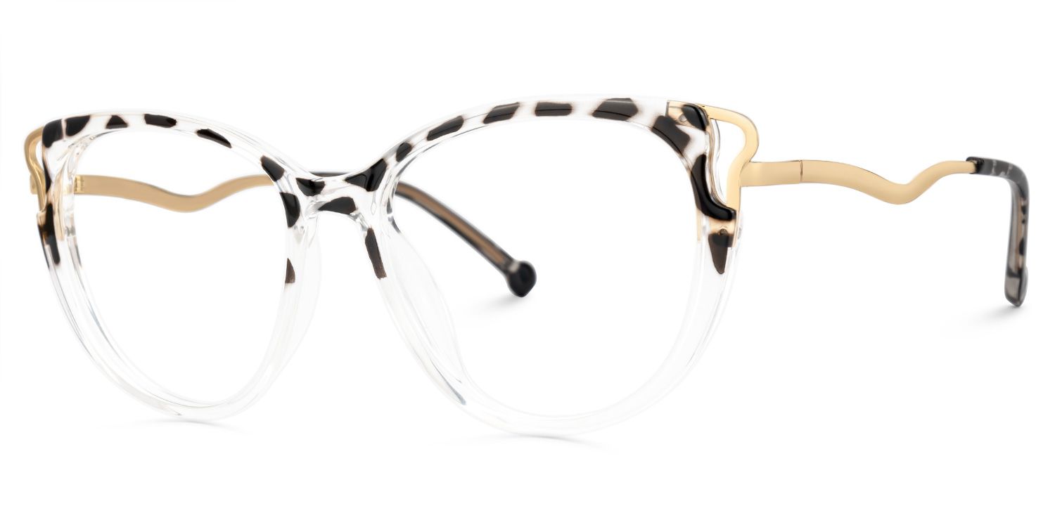 Gisela - Cow Print Glasses with Cateye Frame1