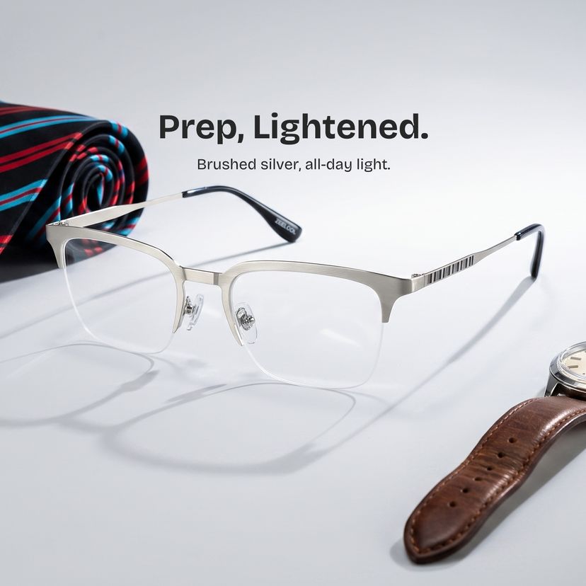 Peyton Silver Browline Glasses