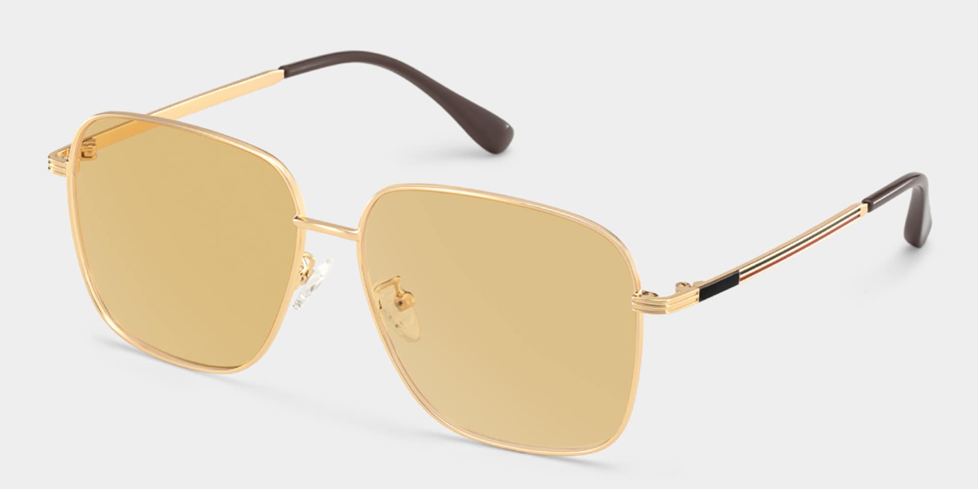 Valentina gold Frame Polarized Sunglasses with square Style Online | ZEELOOL3