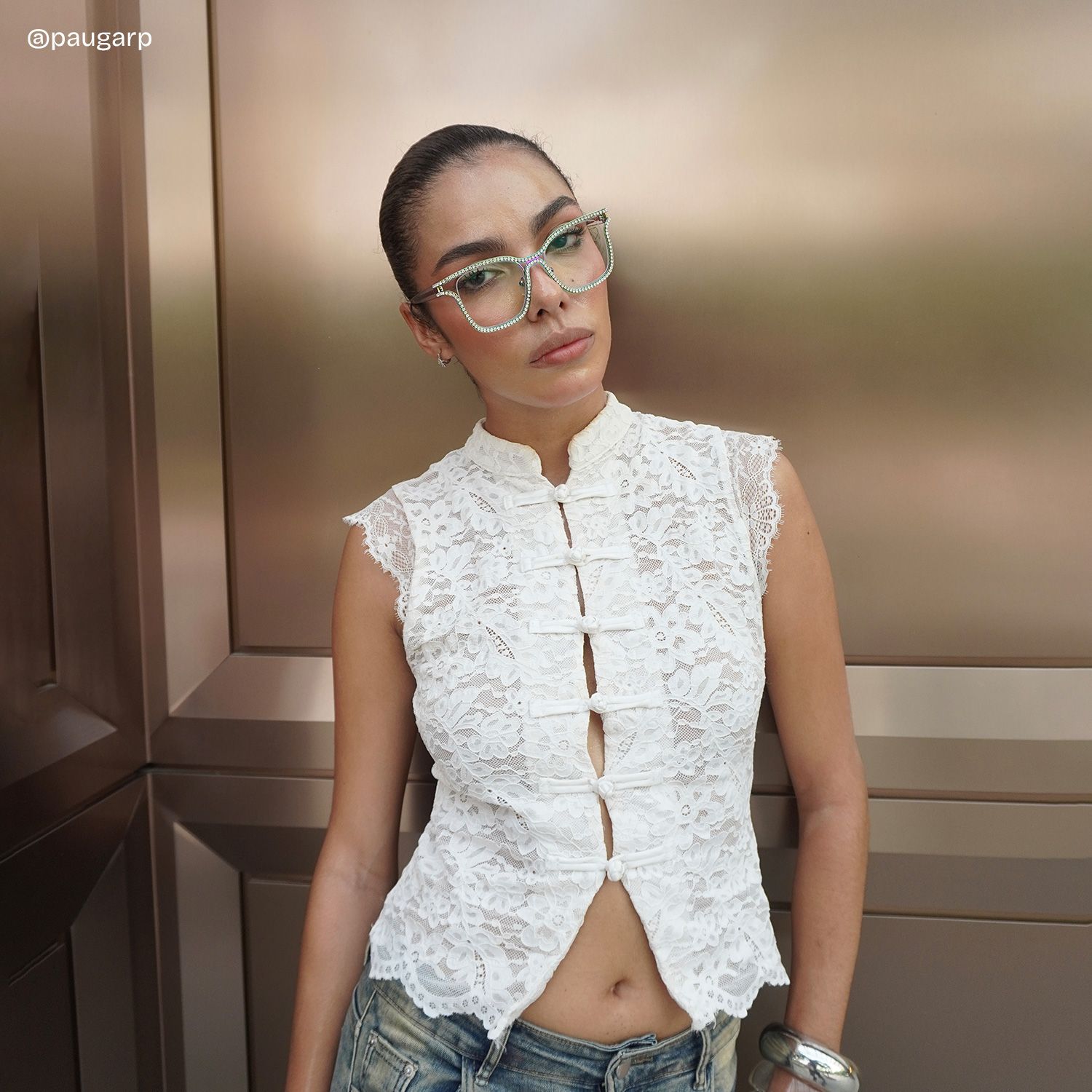 Shine Square Iridescent Glasses with Shiny Diamonds on the Side7