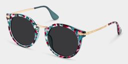 Quentina Blue Round Sunglasses2