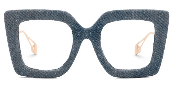 Latanya Denim Blue Glitter Glasses Made From Jeans display picture 1