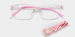 June Rectangle Clear Pink Glasses1