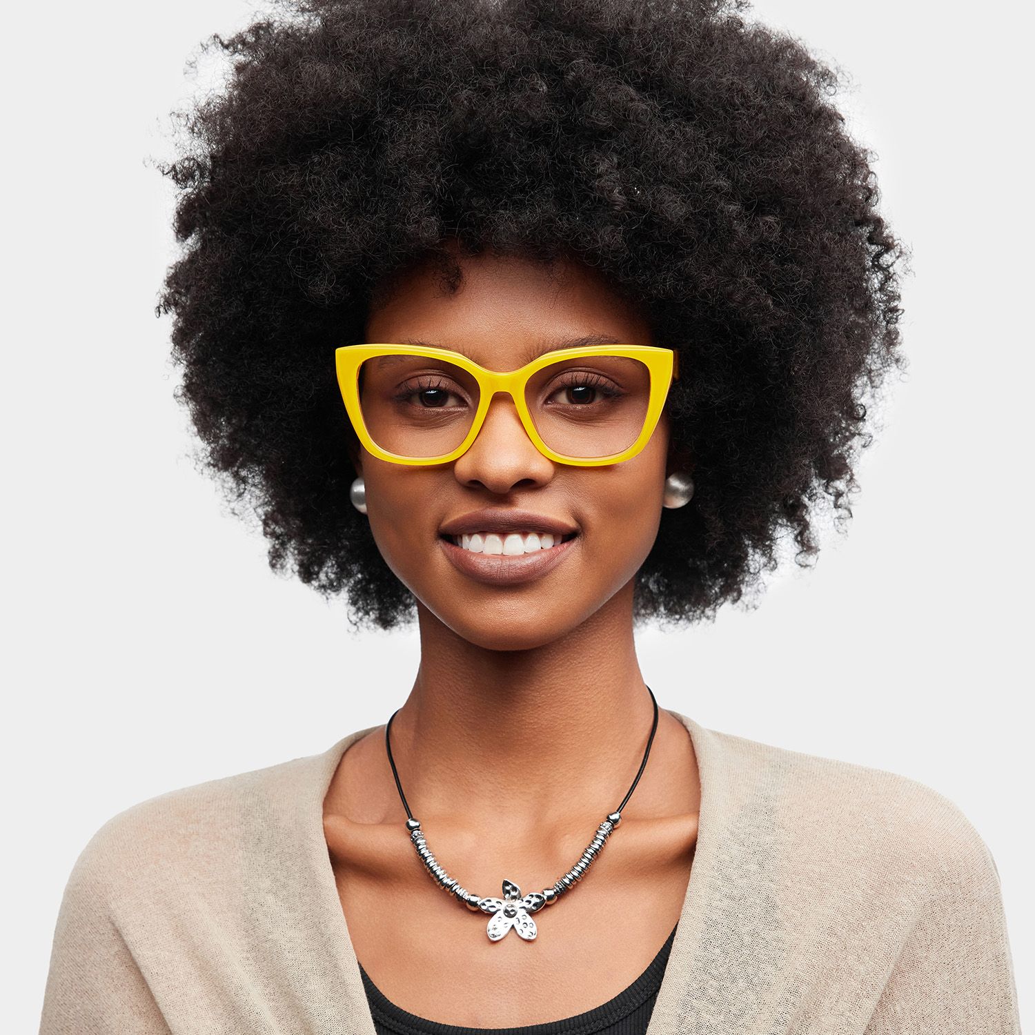 Julius Yellow Frame Glasses with Butterfly Frame Online | ZEELOOL0