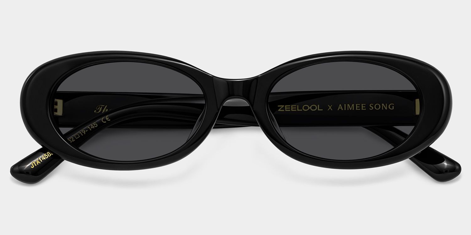 ZEELOOL x Aimee Song The 90s Black Oval Sunglasses2