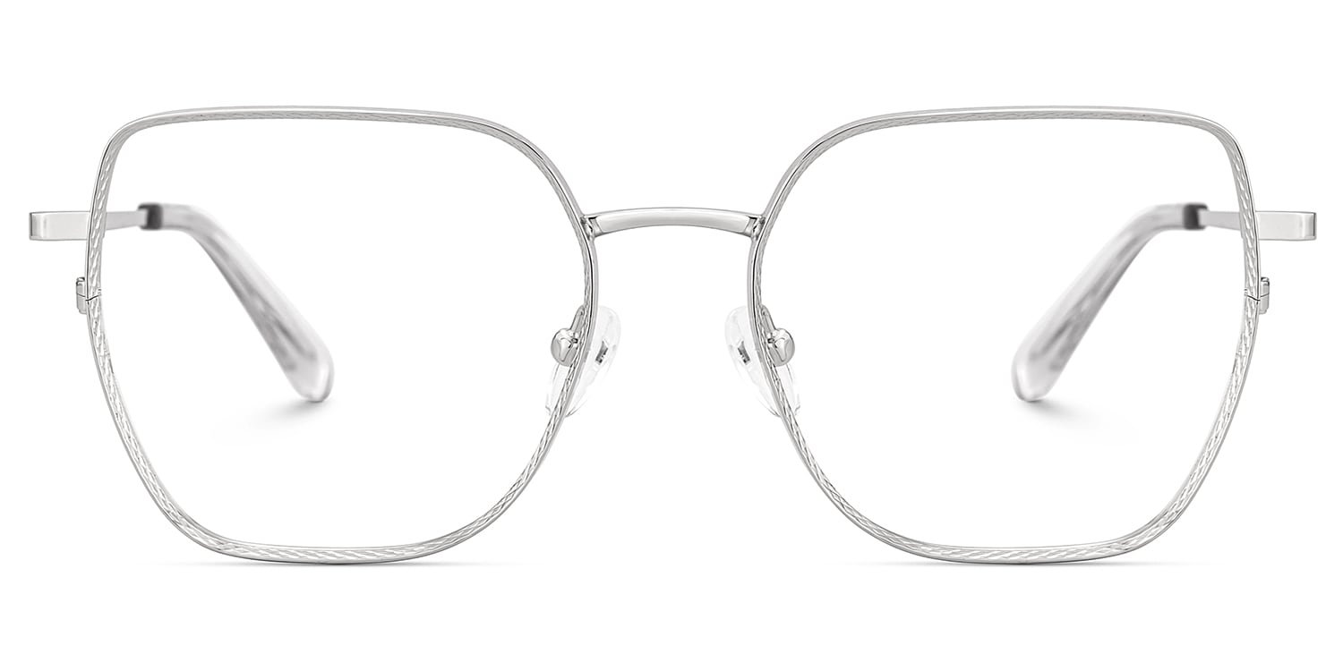 Fife Silver Full Frame Metal Prescription Glasses1