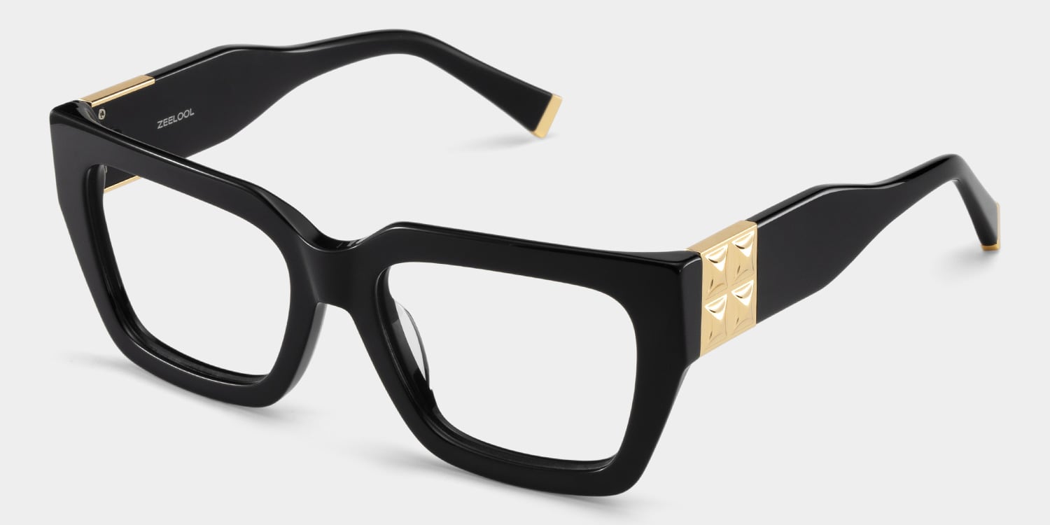 Maddox Black Frame Glasses with Square Frame Online | ZEELOOL