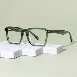 Vickerie Rectangle Green Glasses0