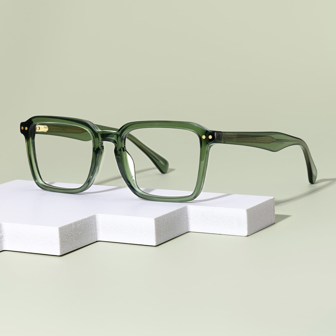 Vickerie Rectangle Green Glasses