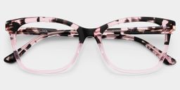 Bella Pink Tortoise Rectangle Glasses2