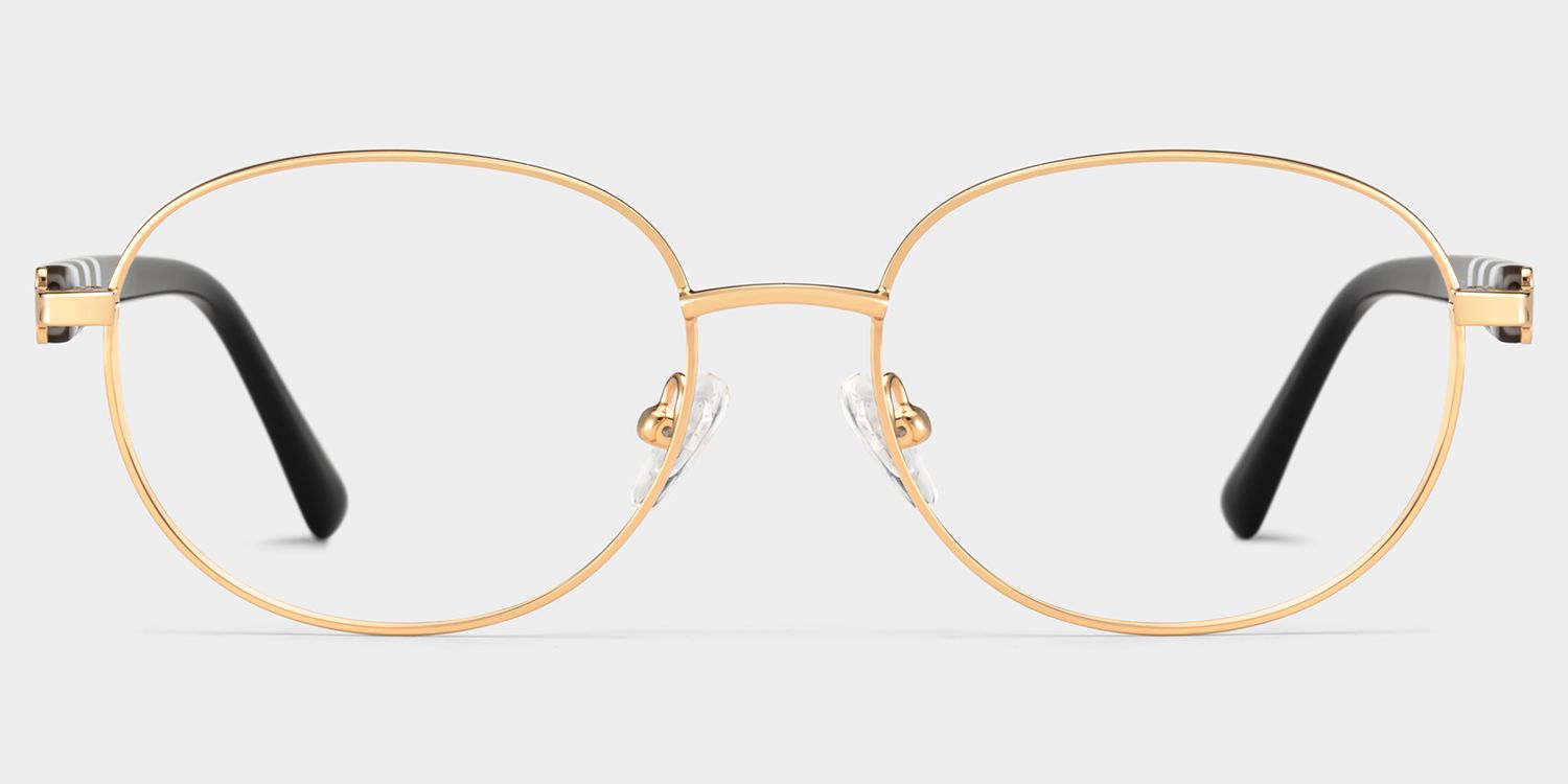 Willa Oval Gold Frame Eyeglasses for Woman| ZEELOOL1
