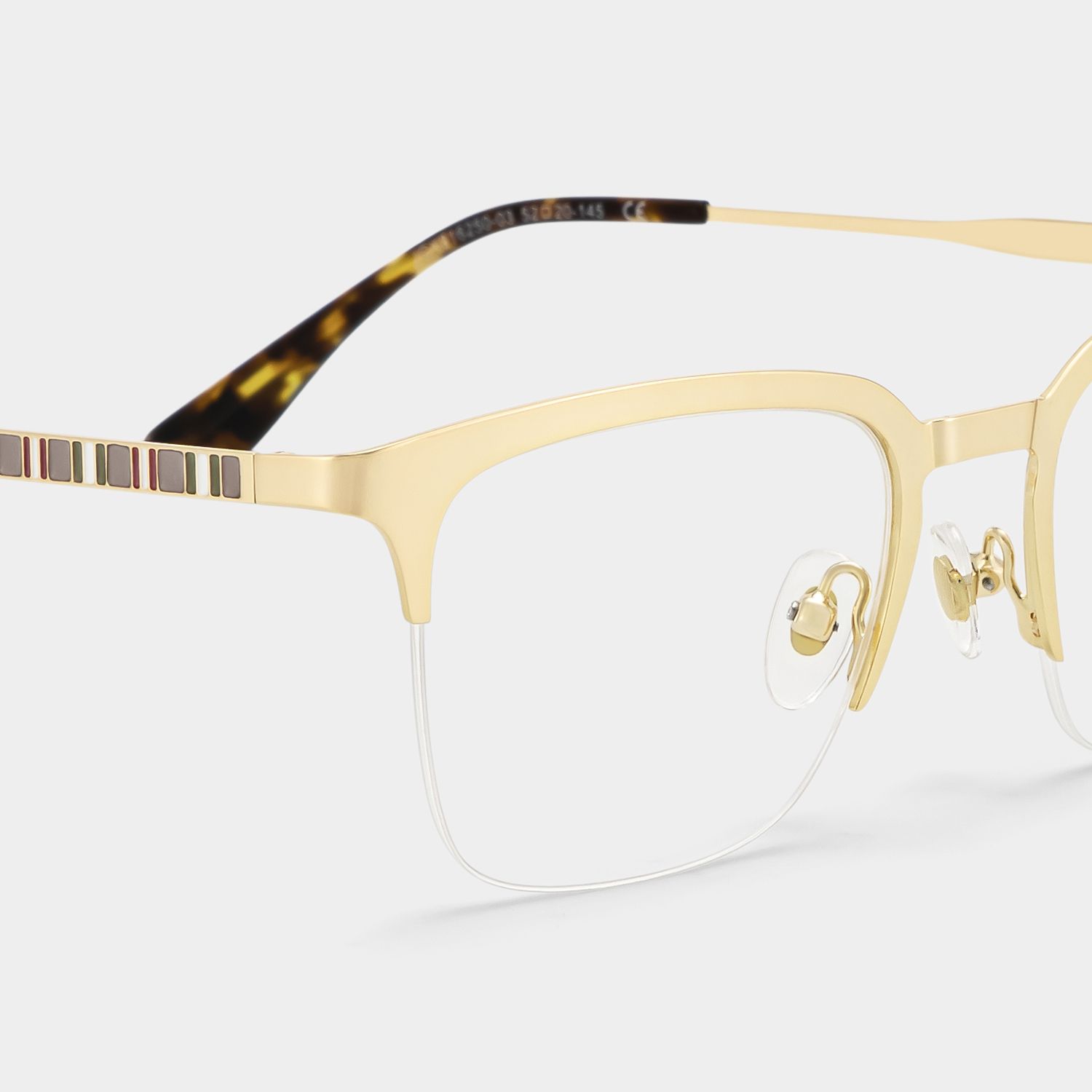 Peyton Gold Browline Frame Glasses for Men | ZEELOOL5