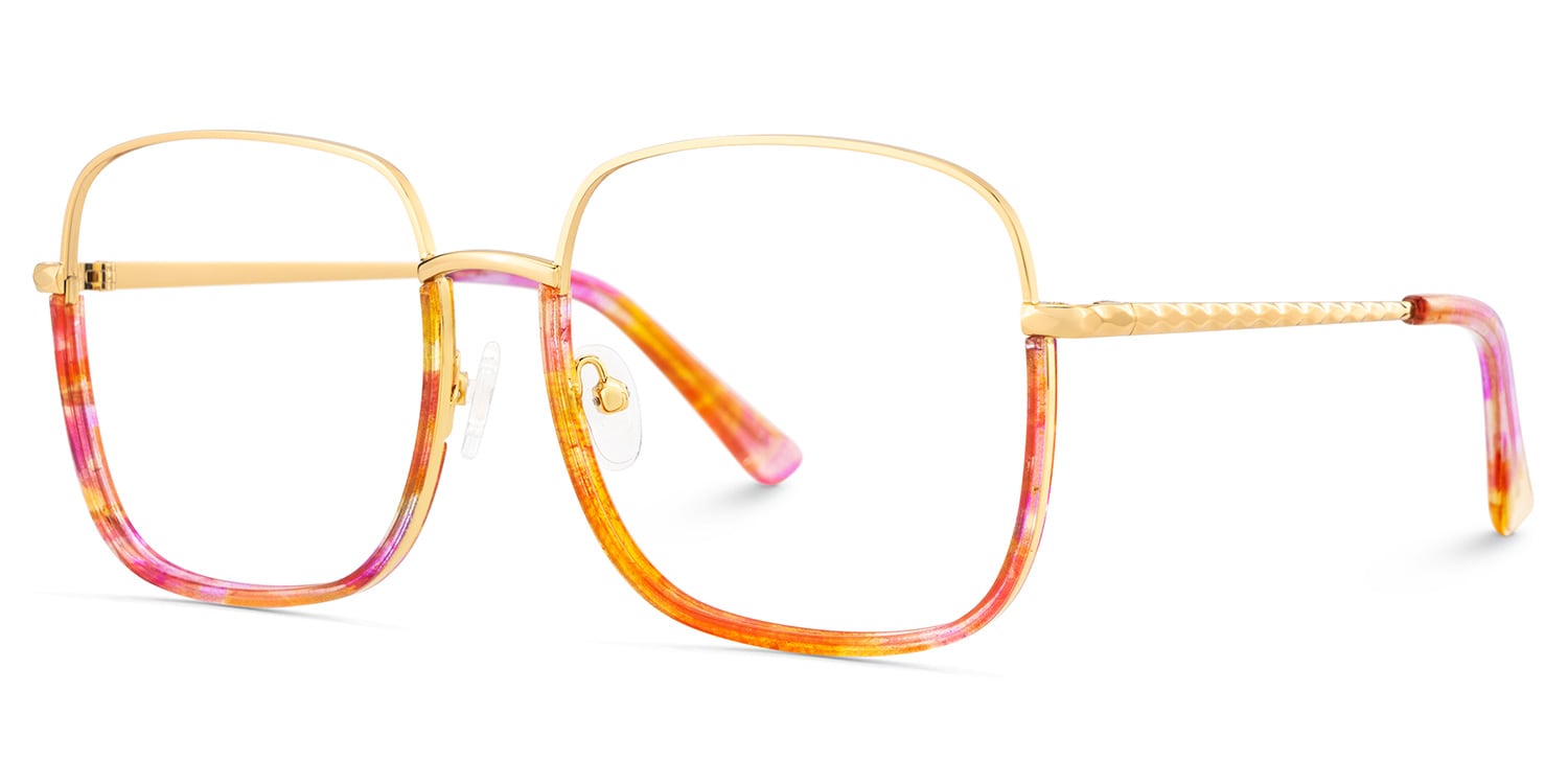 Wade Square Red Floral Glasses3