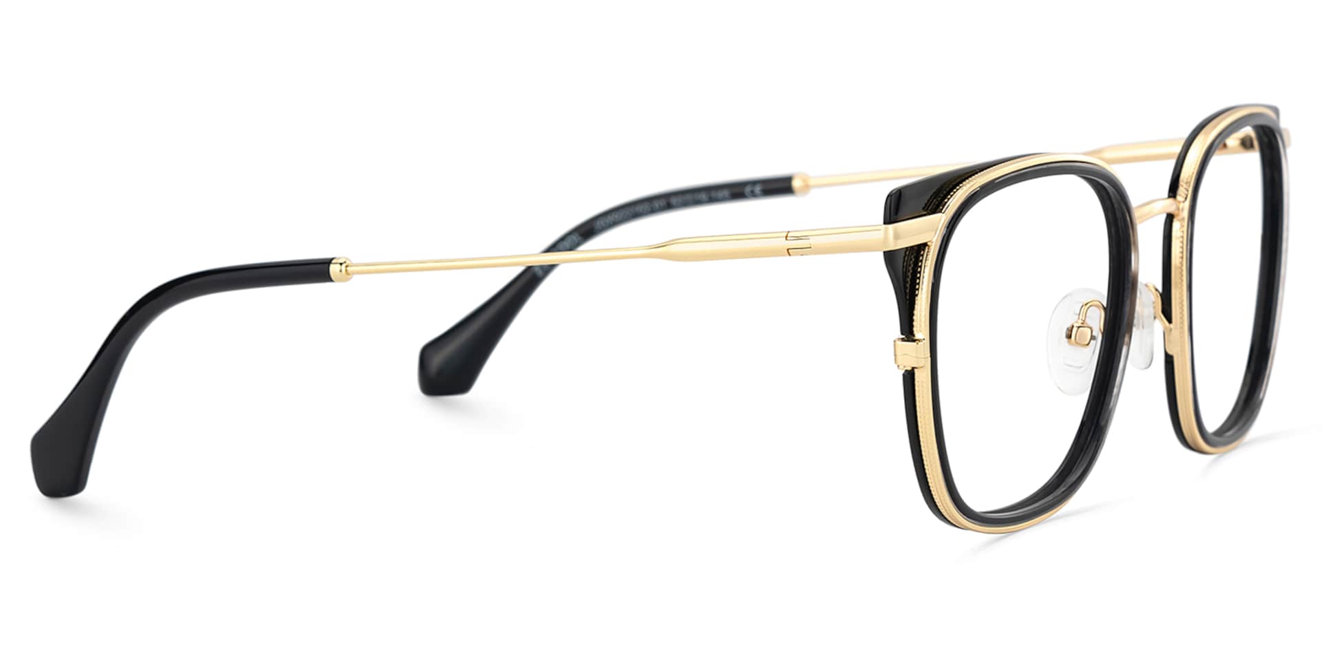 Cameron Eyeglasses in Square Black-gold Frame | Zeelool4