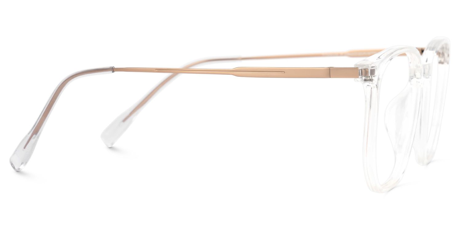 Bianca Mixed-Materials Geometric Clear Frame Glasses | Zeelool2