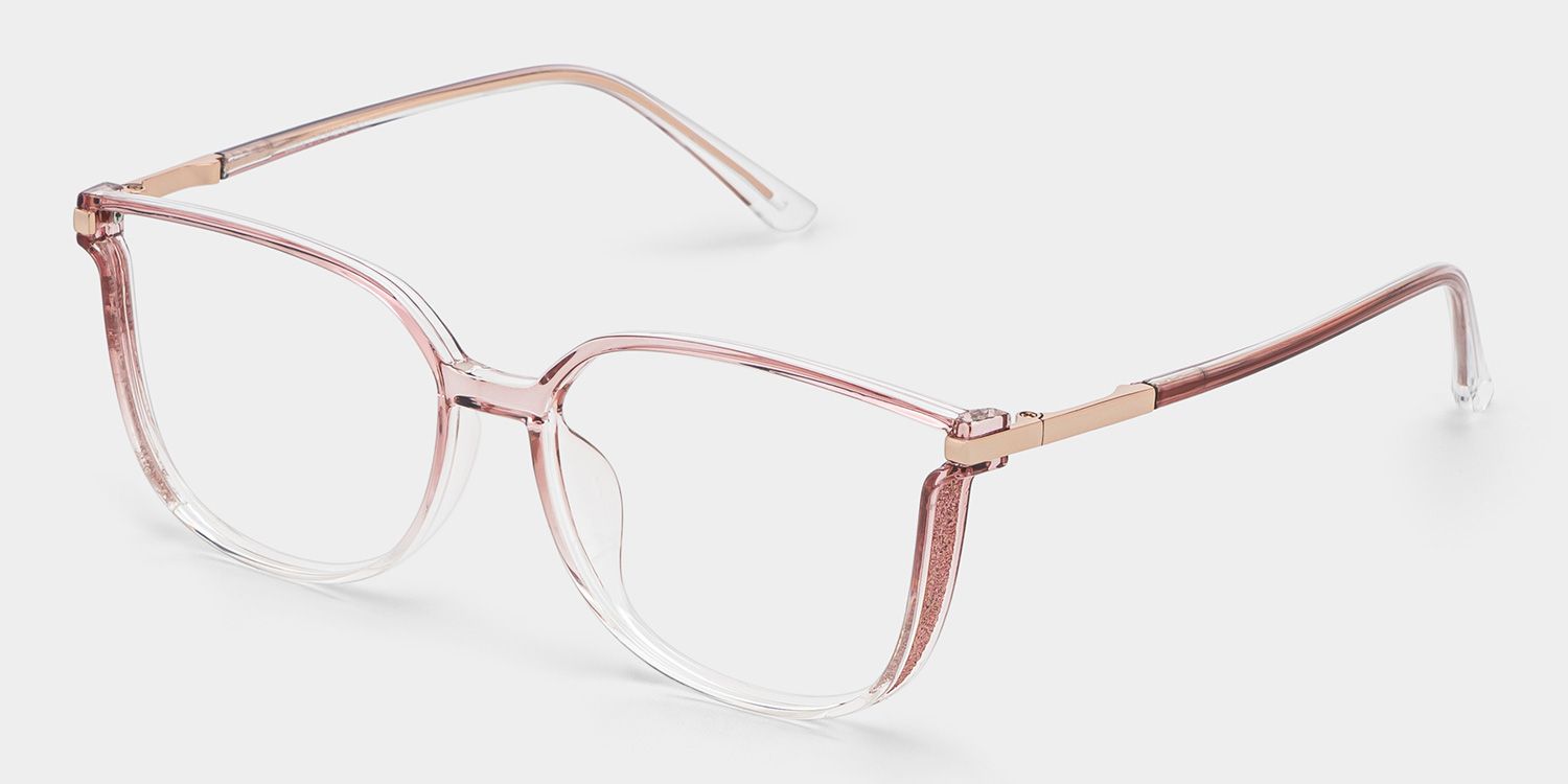 Rodz Square Pink Frame Glasses | Zeelool Optcial2