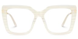 Flora Square Cream Glasses0