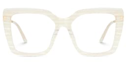 Flora Square Cream Glasses0