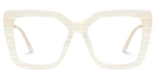 Flora Square Cream Glasses0