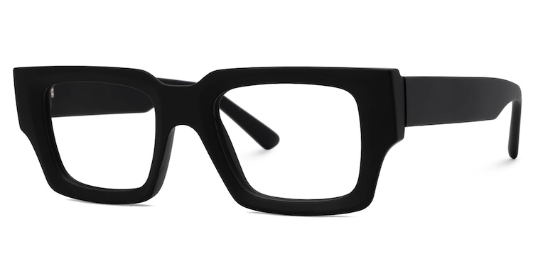 Garza Rectangle Black Glasses