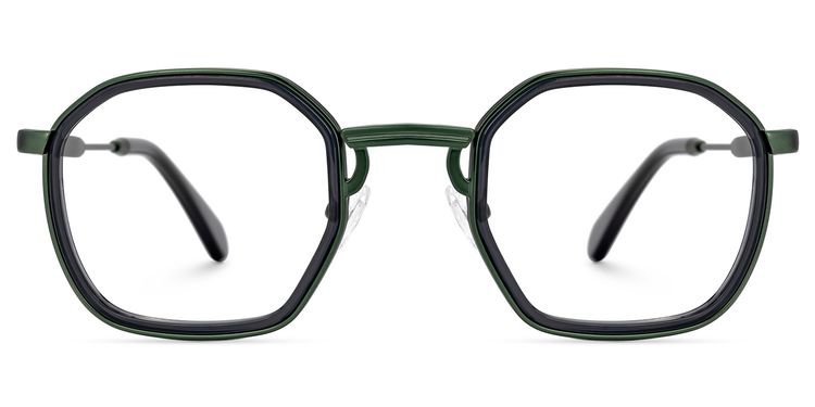 Collette Geometric Green Glasses