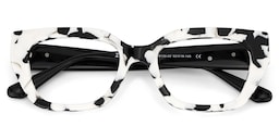 Flare Rectangle Cow Print Glasses2