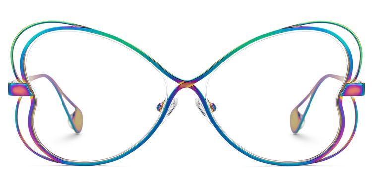 Aretha Geometric Iridescent Glasses