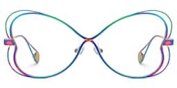 Aretha Geometric Iridescent Glasses0