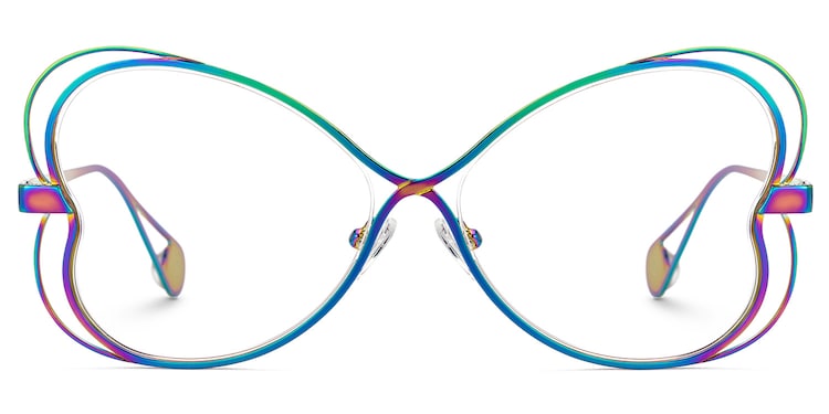 Aretha Geometric Iridescent Glasses