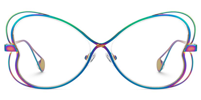 Aretha Geometric Iridescent Glasses