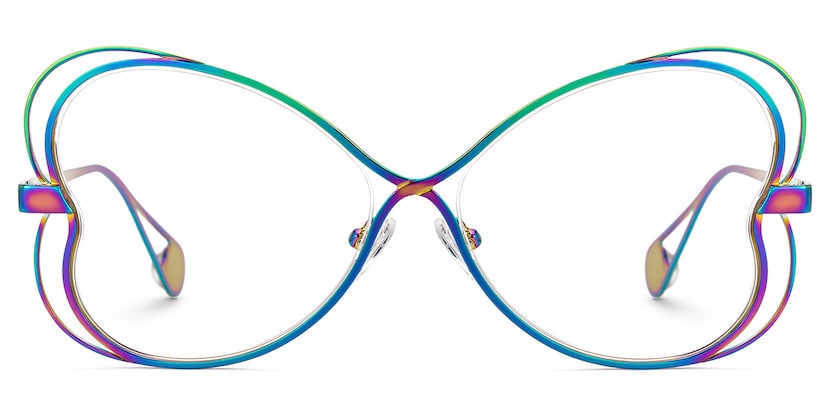 Aretha Geometric Iridescent Glasses