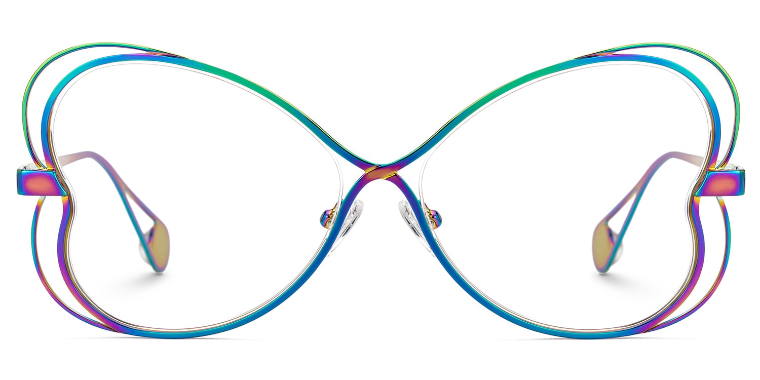 Aretha Geometric Iridescent Glasses