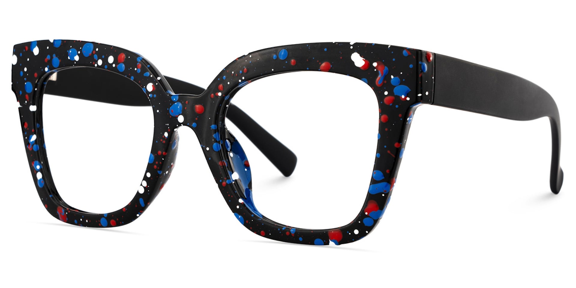 Malcolm Large Square Nerdy Glasses with Colorful Dots on The Frame2
