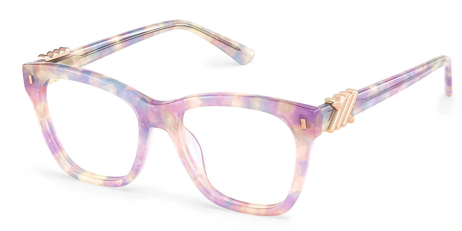 Square Purple Eyeglasses- Mae Acetate Frame Glasses3
