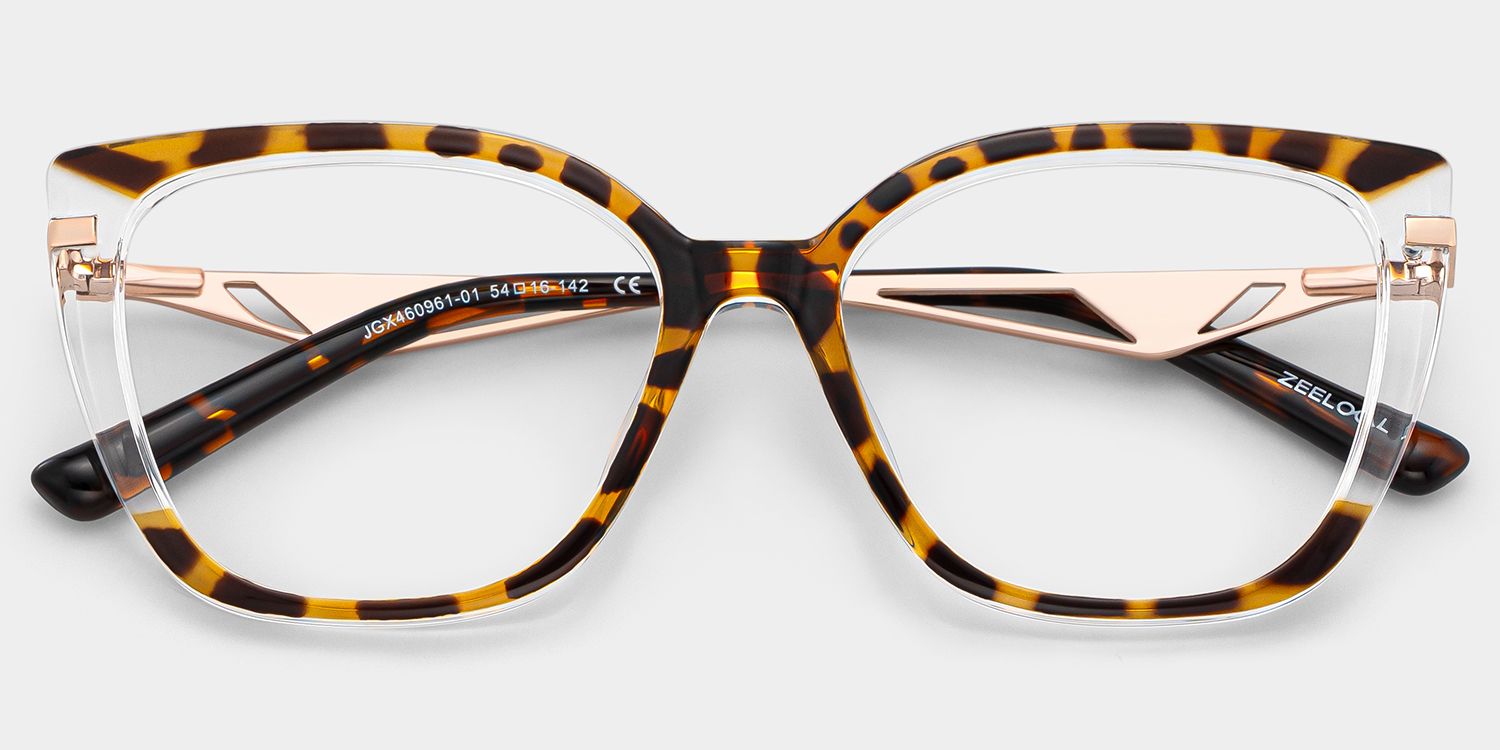 Margret Cat Eye Tortoise Mixed Frame Glasses | ZEELOOL