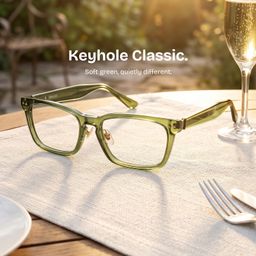 Buzz Green Rectangle Glasses0