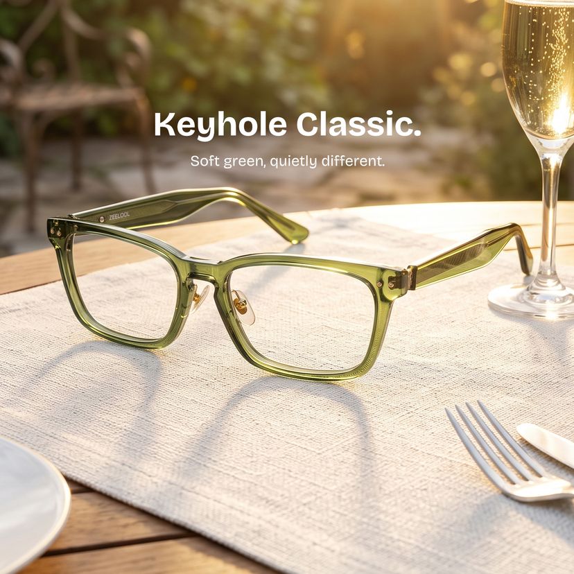 Buzz Green Rectangle Glasses
