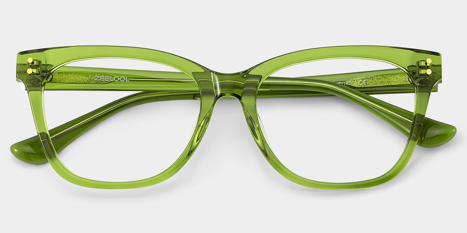 Vivienne Green Frame Glasses with Rectangle Frame Online | ZEELOOL4