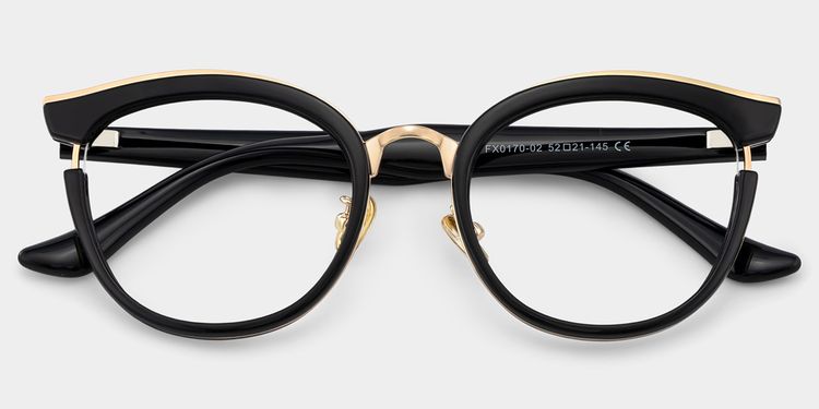 Laraine Cat Eye Black Glasses