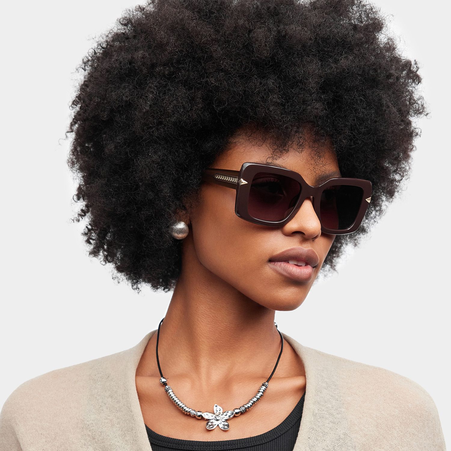 Neon Square Brown Polarized Sunglasses